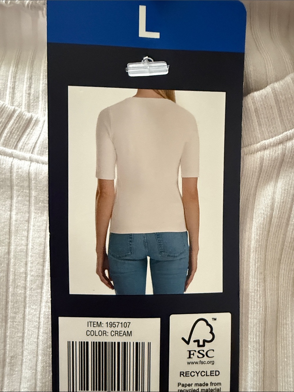 Splendid Cream Ribbed Short-Sleeve Tee - Picture 2 of 2